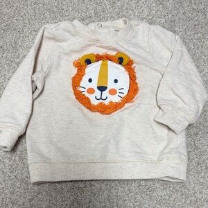Little Me Cream Sweatshirt with Lion Design